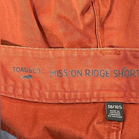 Toad & Co Mission Ridge Shorts Rust Orange Red Chino Organic Cotton Men’s 38 - Picture 3 of 8